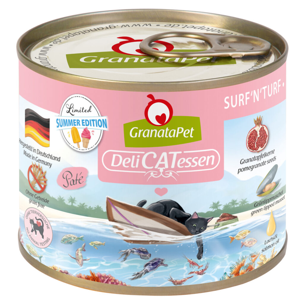 Spaarpakket Granata Pet DeliCatessen 24 x 200 g Kattenvoer – Zomereditie – Surf’n’Turf