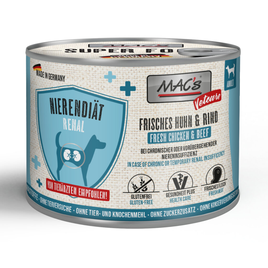 6x200g MAC’s Dog Vetcare Nierdieet – Kip & Rund Hondenvoer nat