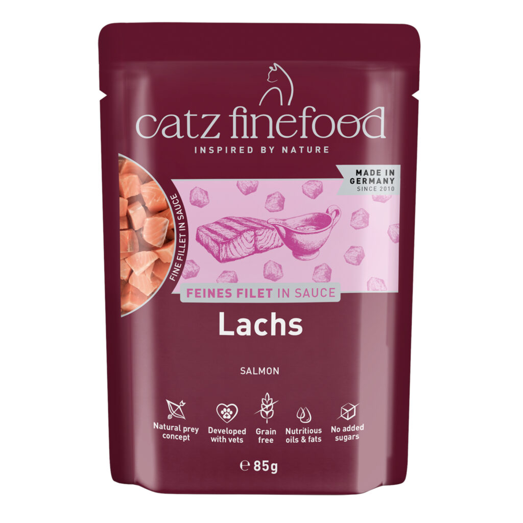 Voordeelpakket: 32x 85g catz finefood Fijn Filet Zalm Nat kattenvoer