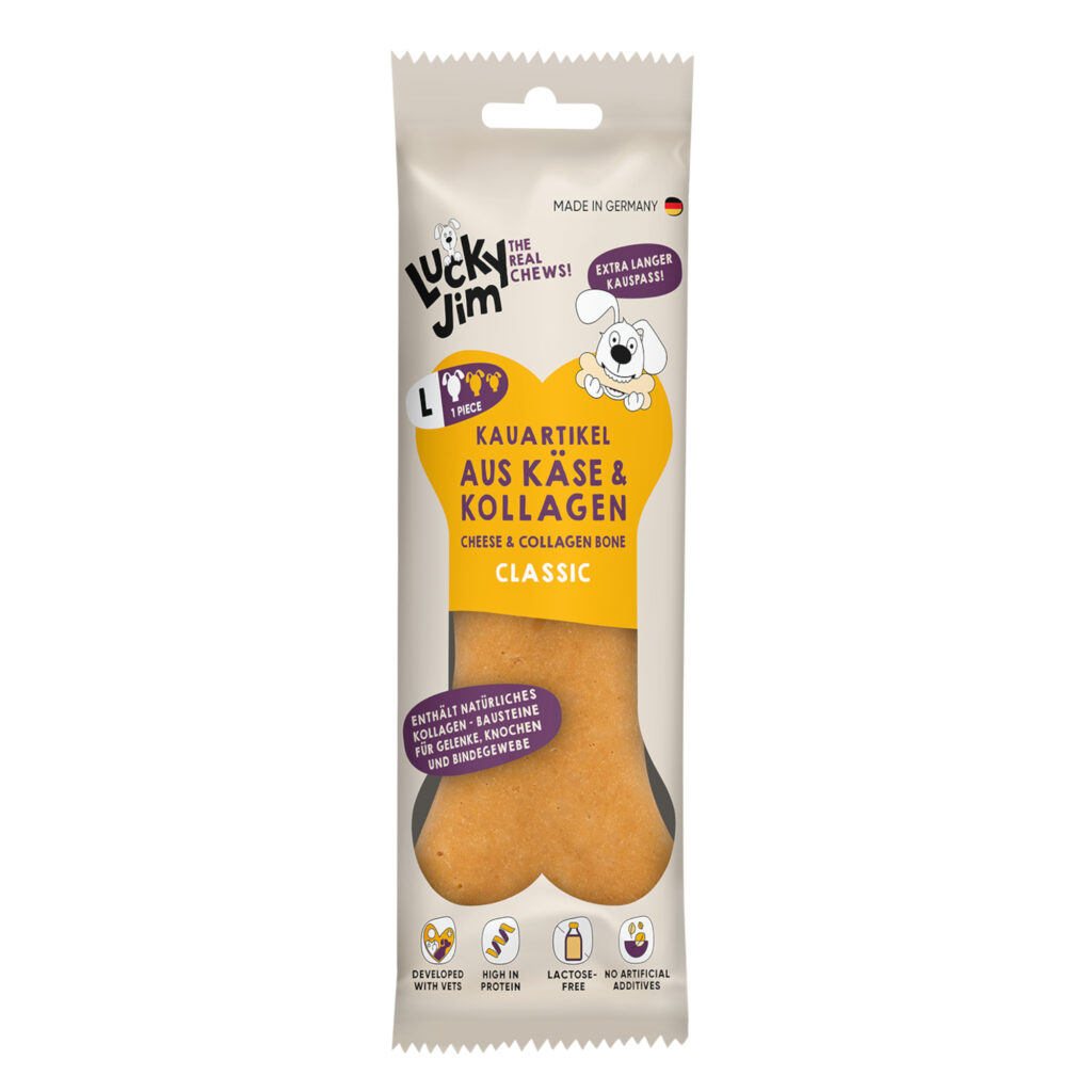 120g Lucky Jim kau Bot L Kaas & Collageen Classic Hondensnacks