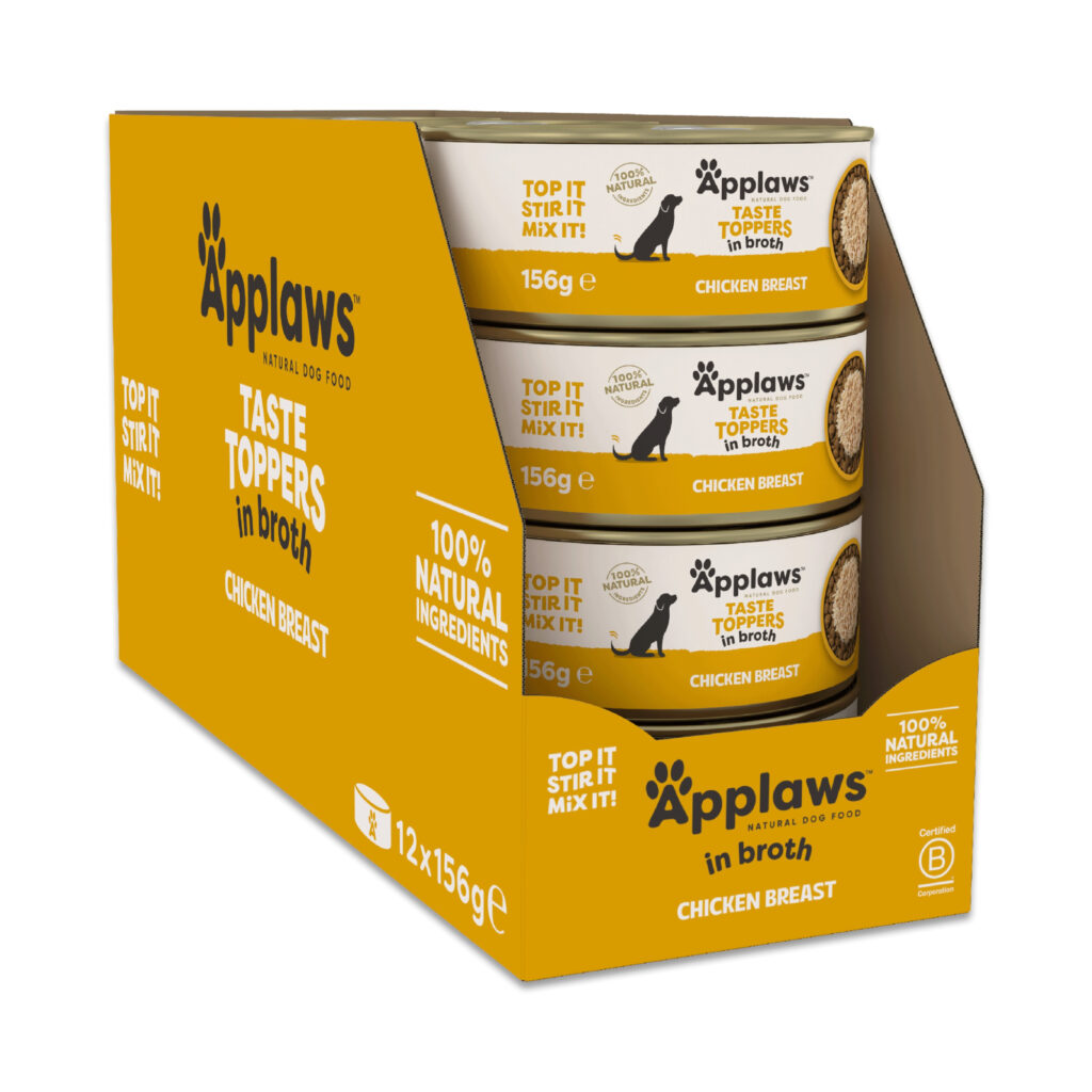 Voordeelpakket: 24x 156g Applaws Taste Toppers Natural in bouillon Kip nat hondenvoer