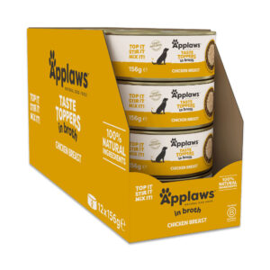 Voordeelpakket: 24x 156g Applaws Taste Toppers Natural in bouillon Kip nat hondenvoer