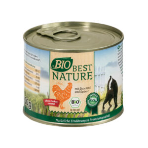6x 200g Best Nature Cats Bio Kip en Courgette Natvoer voor Katten