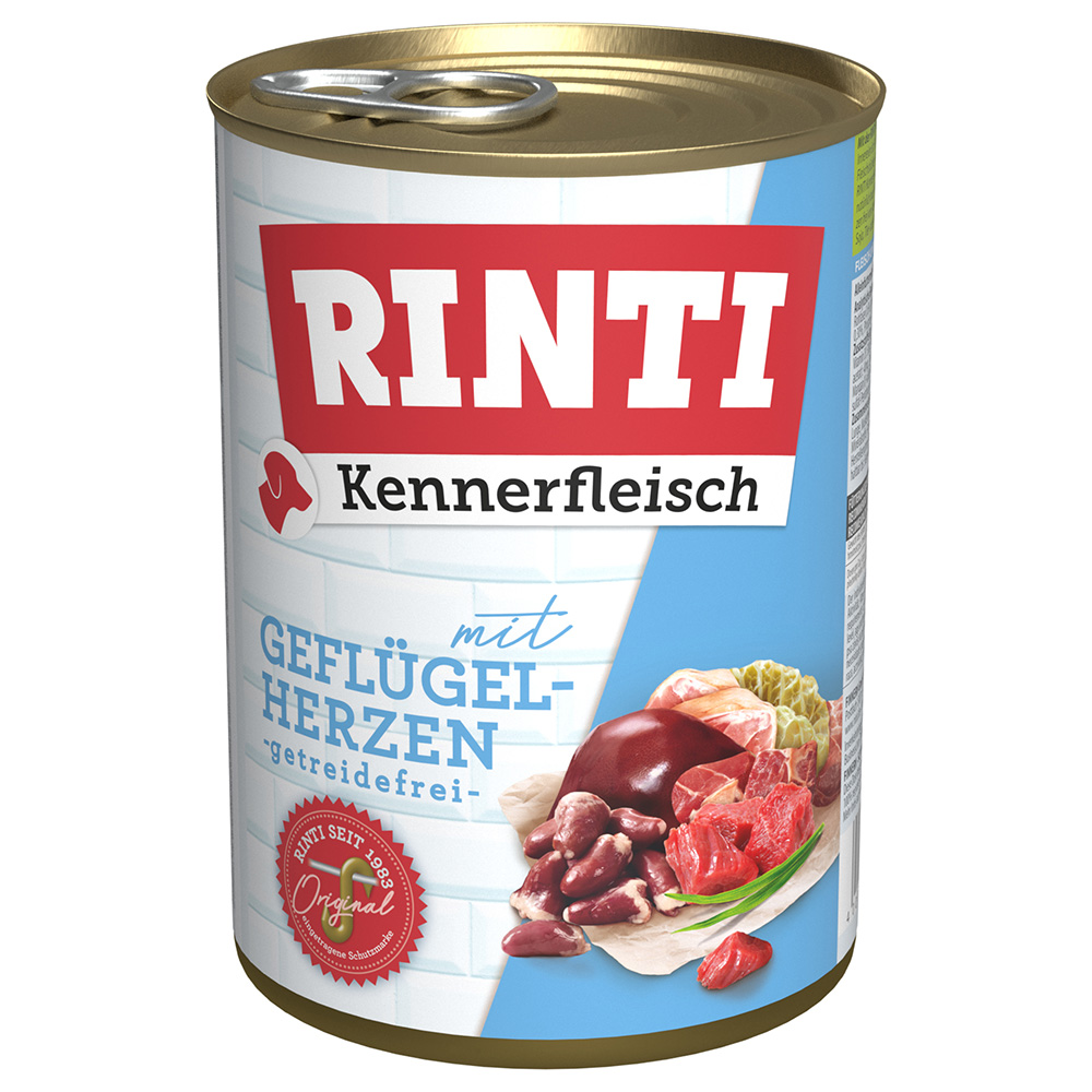 6x400g Rinti “Kennerfleisch” Gevogeltehart Hondenvoer