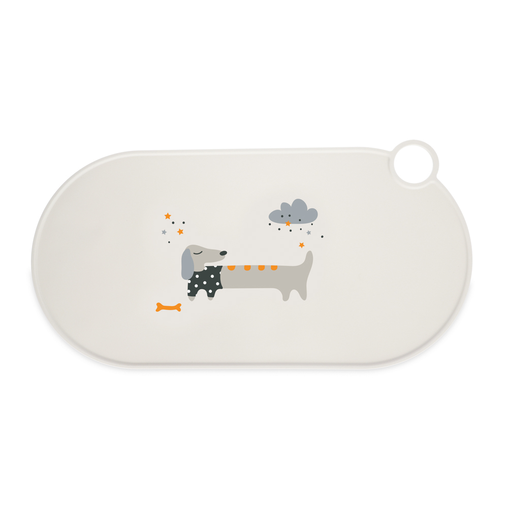 TIAKI Siliconen Voerbakplacemat Aston Teckel – L 50 x B 25 cm