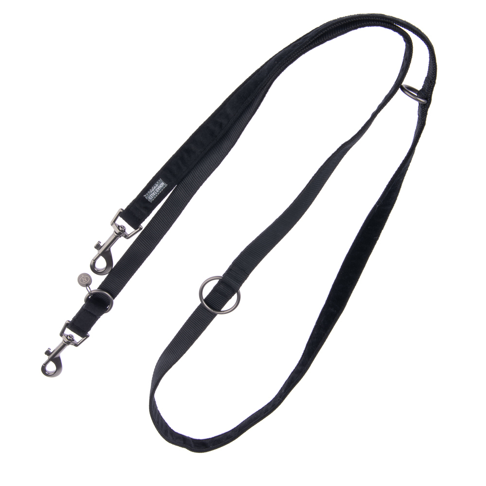 Hondenriem Nomad Tales Blush, ebony – zwart – 200 cm lang, 20 mm breed