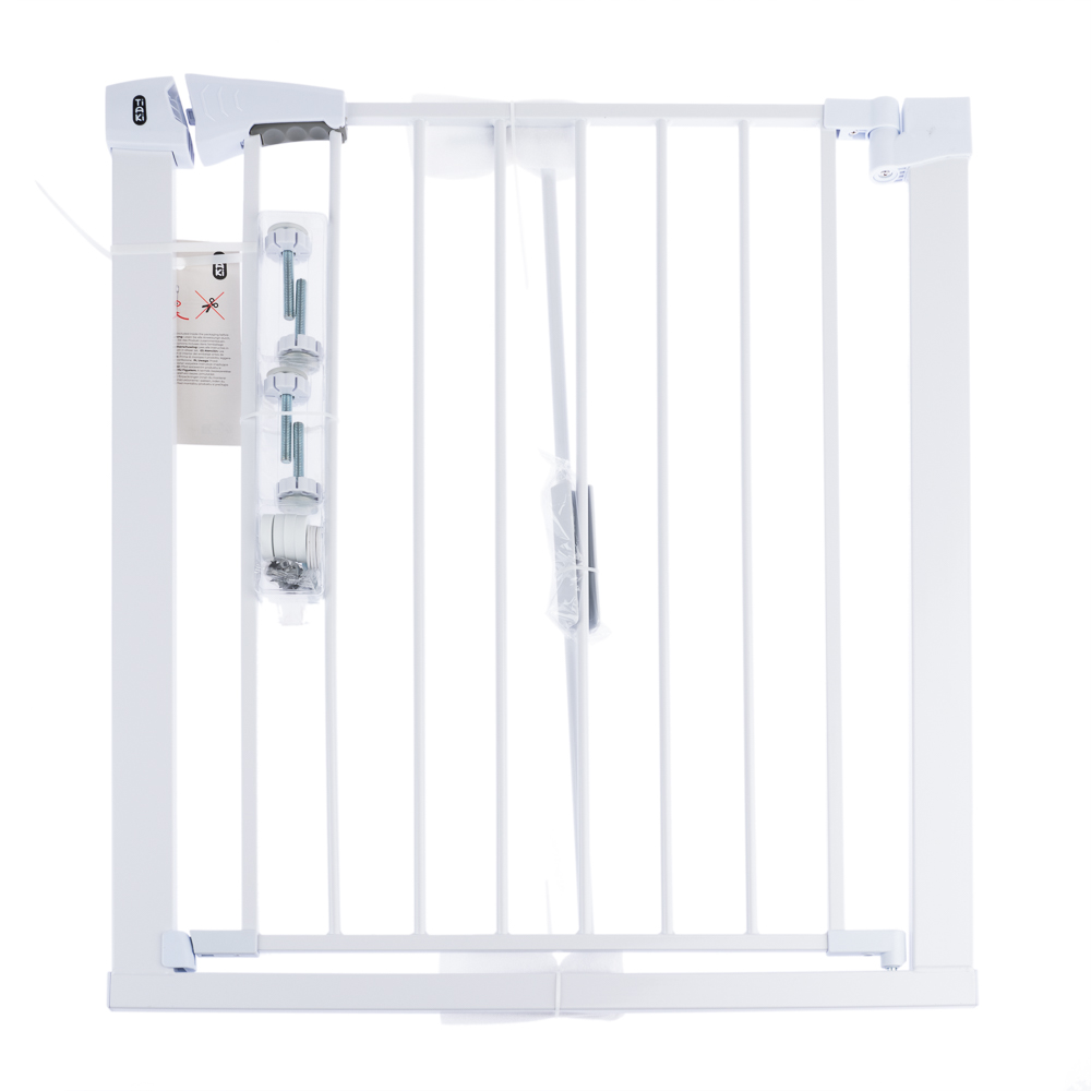TIAKI Wit Hondenrek met Verlengstuk van 7 cm – hoogte 76 cm, breedte 75 tot 82 cm