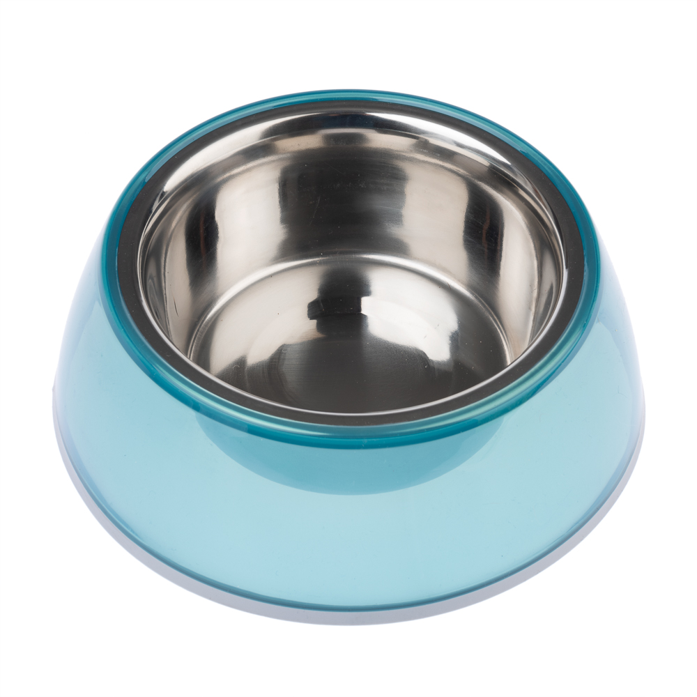 TIAKI Antislip Voerbak, transparant blauw – 850 ml, Ø 21 cm