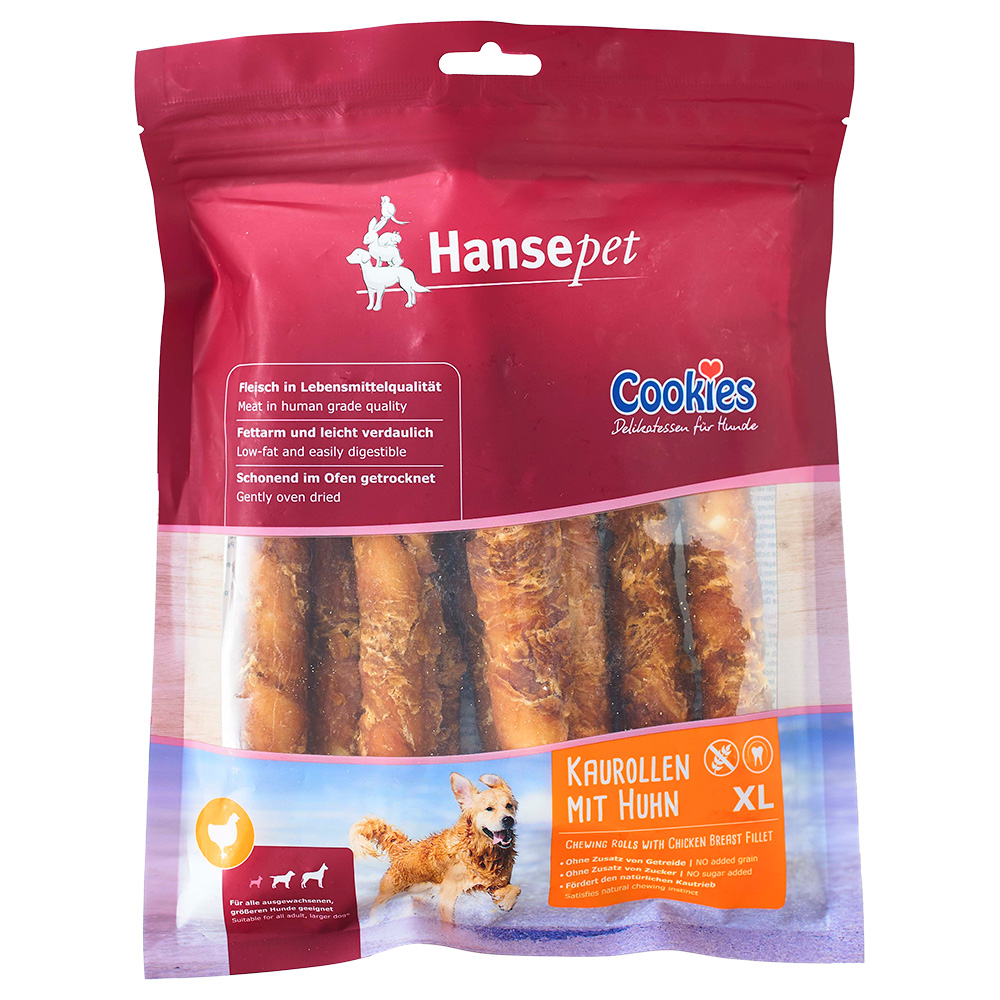 2x450g Hansepet Kauwrollen met Kipfilet xl Hondensnacks