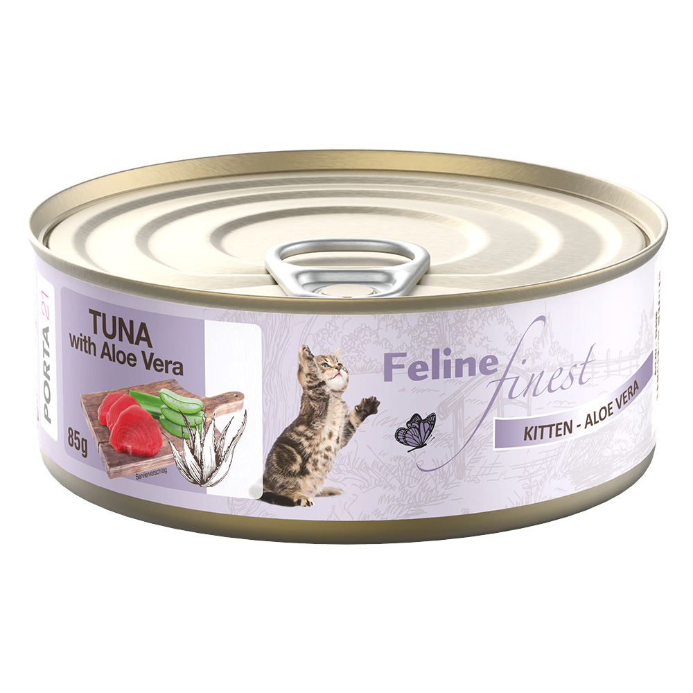 6x85g Feline Finest Kitten Tonijn met Aloë nat kattenvoer