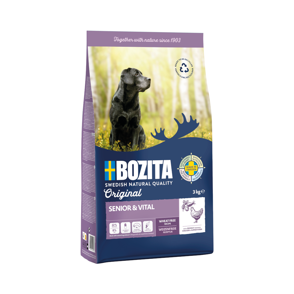 2x 3kg Bozita Original Senior & Vital met kip hondenvoer droog