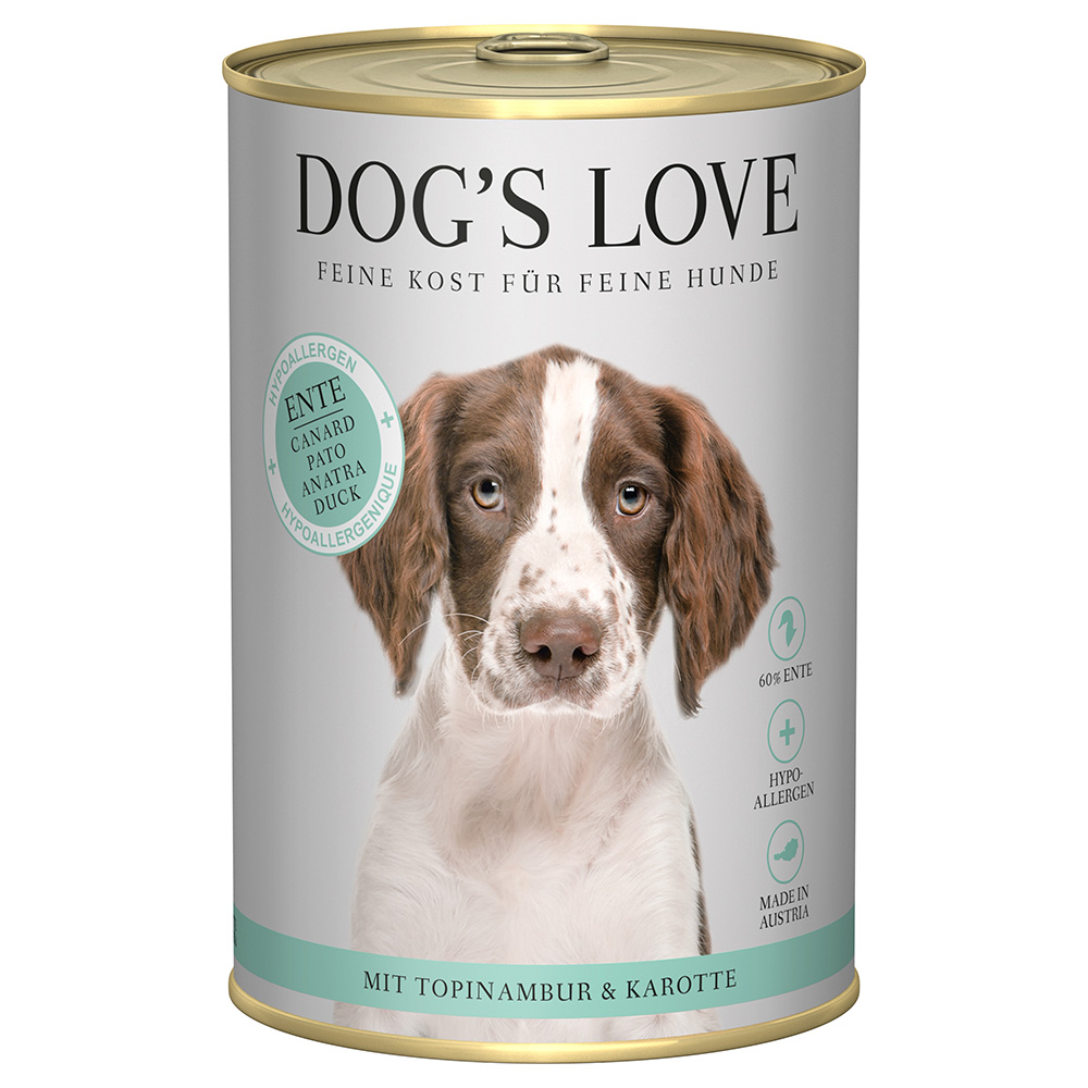 6x 400g Dog’s Love Hypoallergeen Eendenvoer Nat