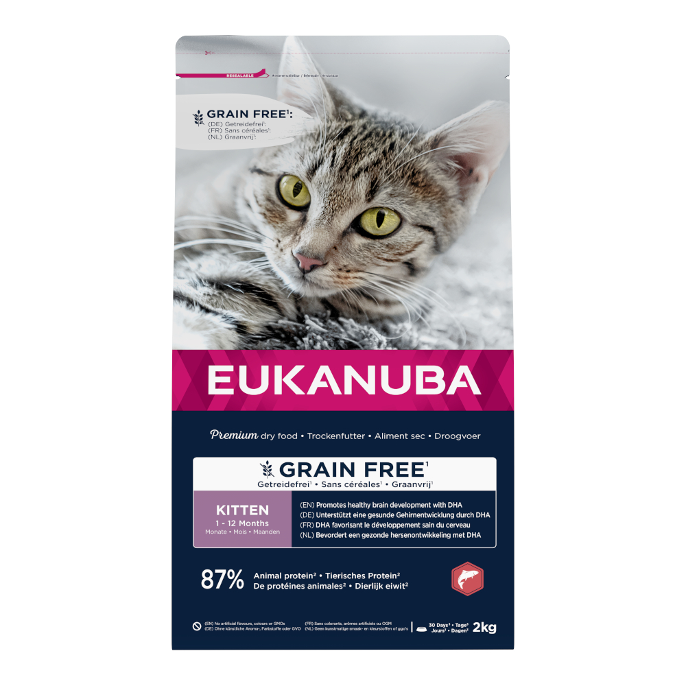 Eukanuba Kitten Graanvrij Rijk aan Zalm – 2 kg