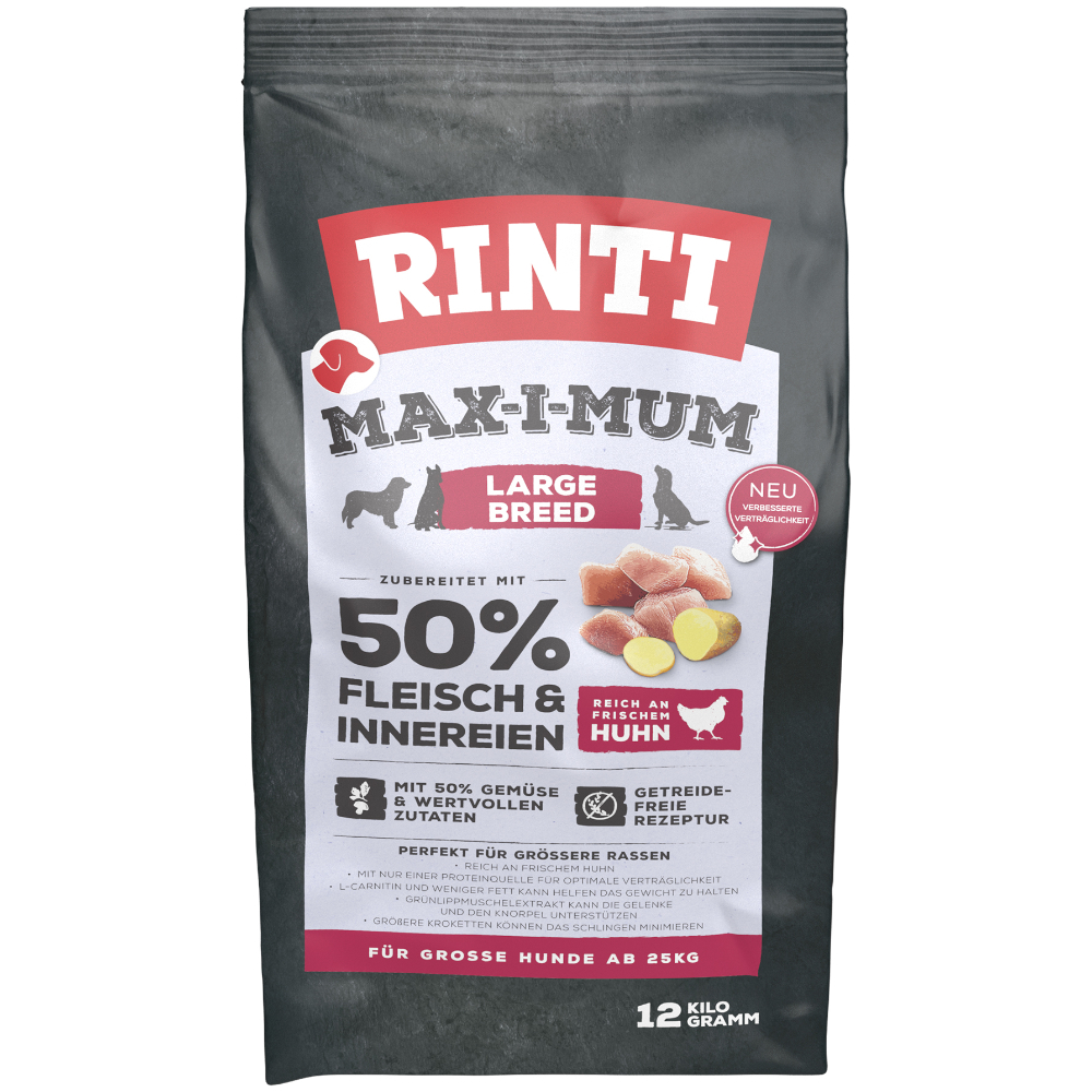 RINTI Max-I-Mum Large Breed Kip – Voordeelpakket: 2 x 12 kg