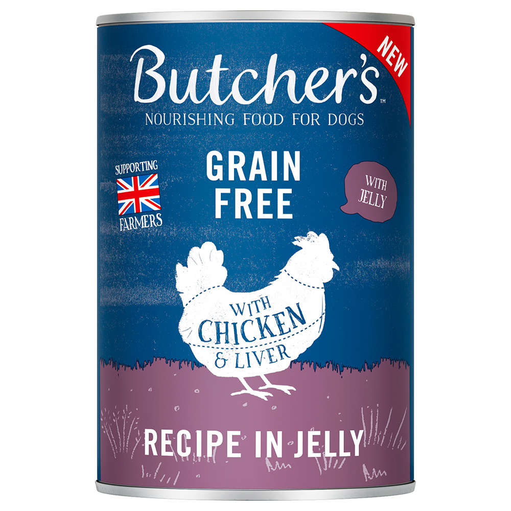 48x 400g Butcher’s Original Graanvrij met Kip in Gelei Nat Hondenvoer