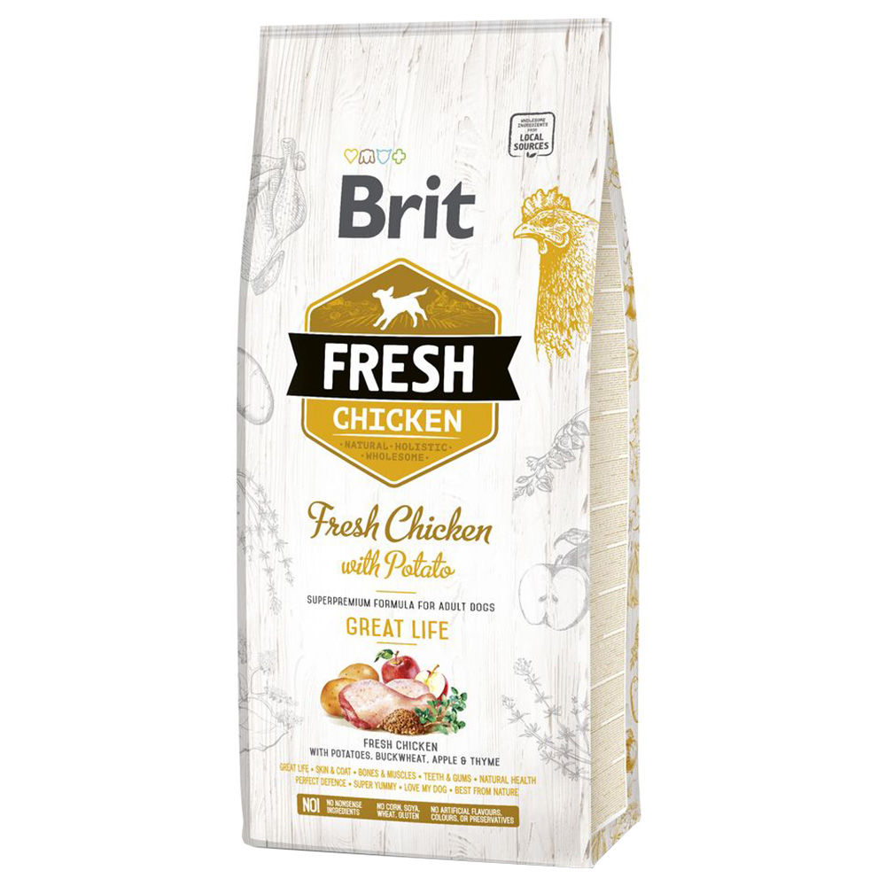 Brit Fresh Kip met aardappel Adult Great Life – 12 kg