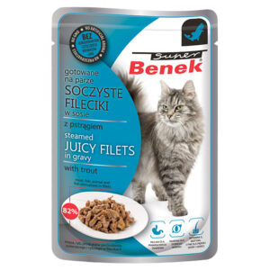 28x 85g Super Benek Filets in saus Forel natvoer voor katten