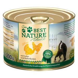 6x 200g Best Nature Cat Adult Gevogelte & Lever natvoer voor katten