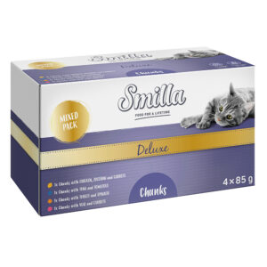 4x85g Smilla Deluxe Hapjes Mixpakket Katten natvoer
