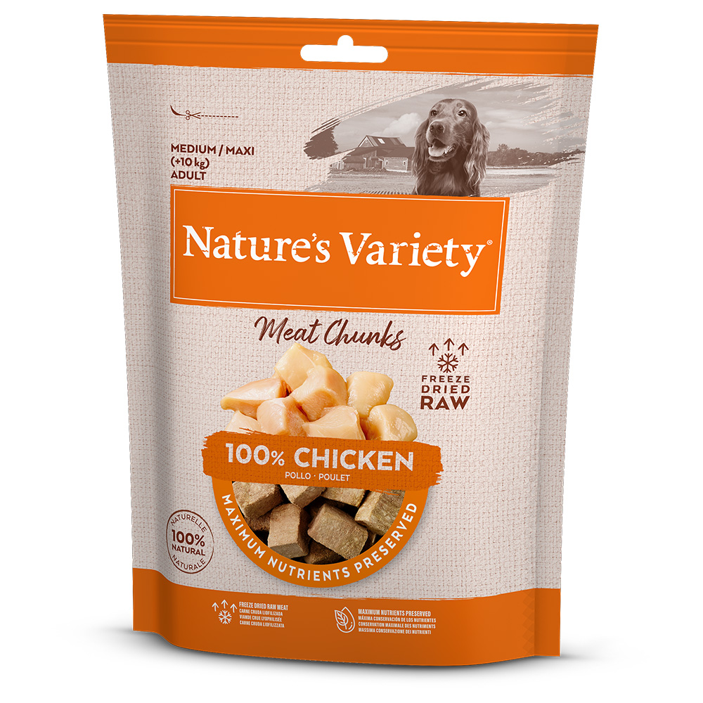 50g Nature’s Variety Gevriesdroogde vleeshapjes voor honden