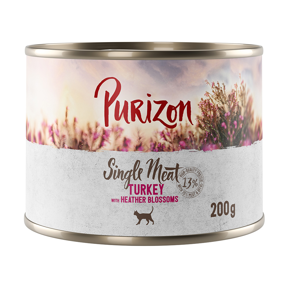 Purizon Single Meat 6 x 200 g – Kalkoen met heidebloemen