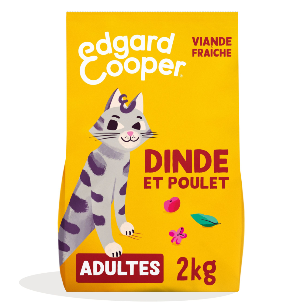 2kg Adult Kip en Kalkoen Graanvrij Edgard & Cooper Kattenvoer