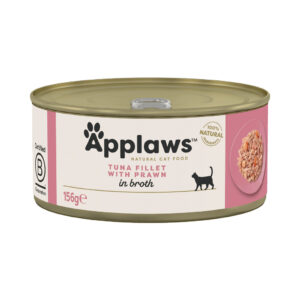 Voordeelpakket: 24x156g Applaws in Bouillon Tonijn met Garnalen Nat Kattenvoer