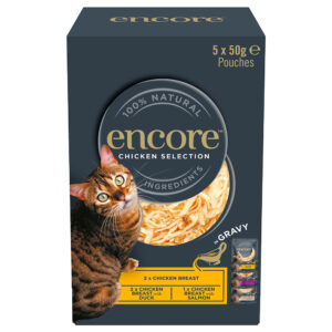 5x 50g Encore Cat Gravy Zakjes Mix Kip selectie (3 Sorten) Katten Natvoer