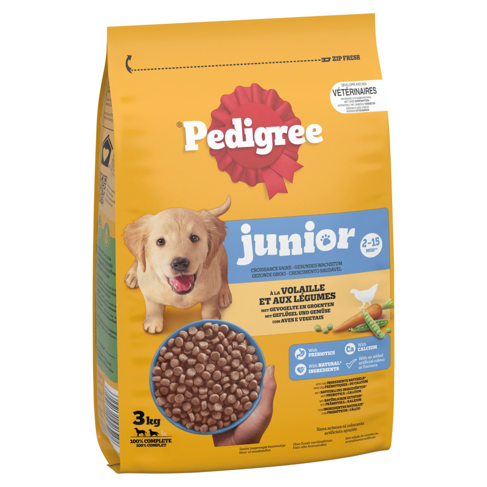 3 kg Pedigree Junior Gevogelte & Groente hondenvoer droog