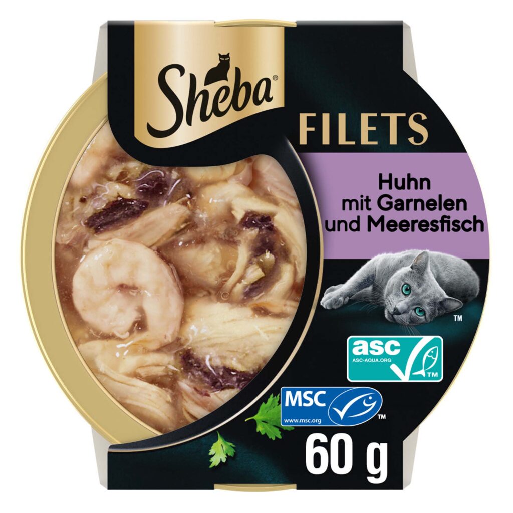 Sheba Fijne Filets 16 x 60 g Kattenvoer – Kip met garnalen