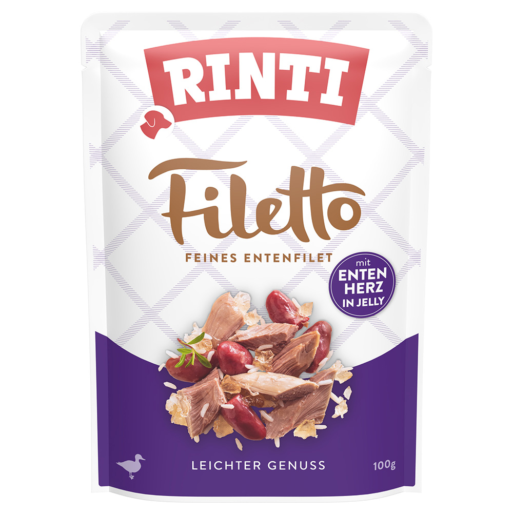 Voordeelpakket Rinti Filetto Zakjes in Gelei 48 x 100 g – Eend met Eendenhart