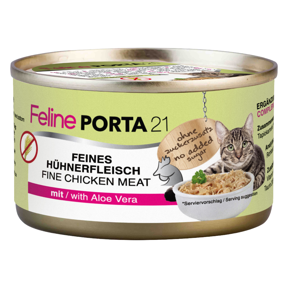 6x90g Feline Kip met Aloe (graanvrij) Porta 21 Kattenvoer