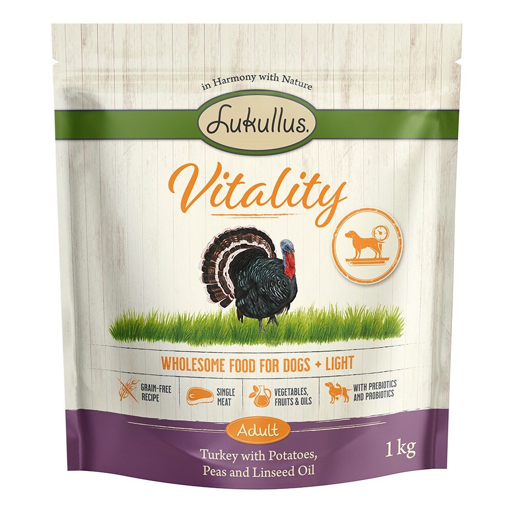 5x 1kg Lukullus Vitality Light Graanvrij Honden Droogvoer