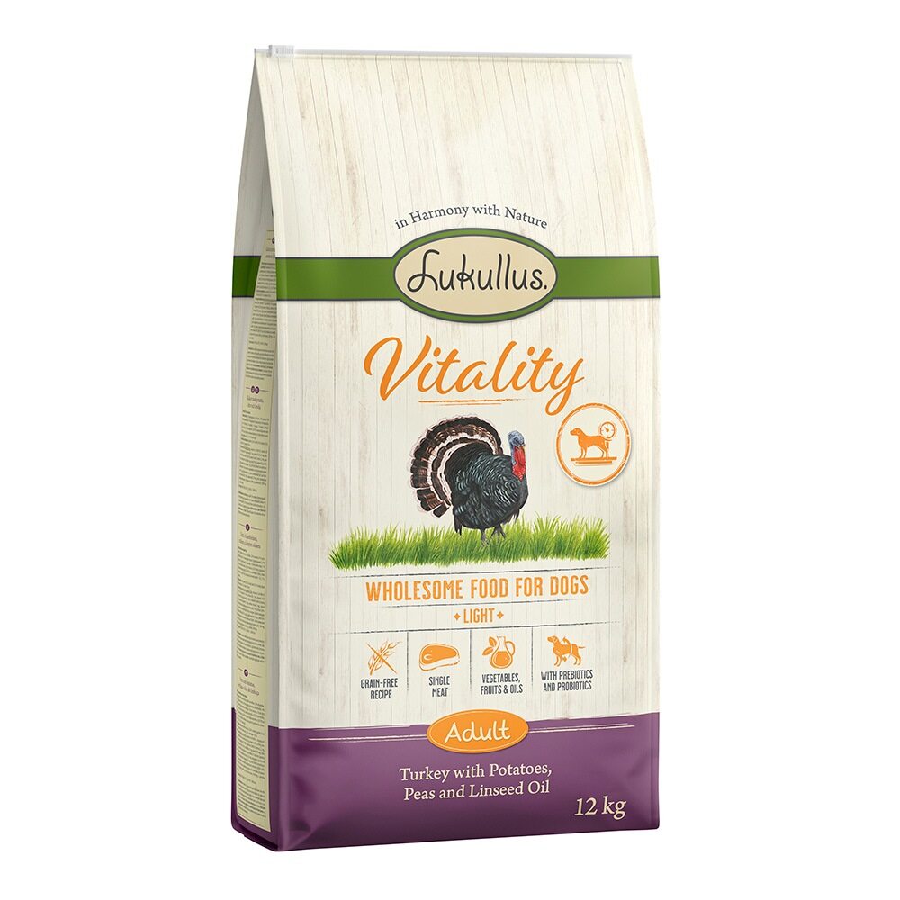 12kg Lukullus Vitality Light Graanvrij Honden Droogvoer
