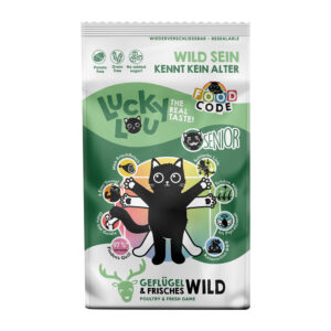 Dubbelpak: 2×1,7kg Lucky Lou Senior Gevogelte & Wild droogvoer voor katten