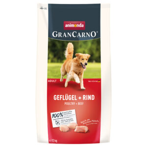 12kg animonda GranCarno Adult Gevogelte + Rund droogvoer voor honden