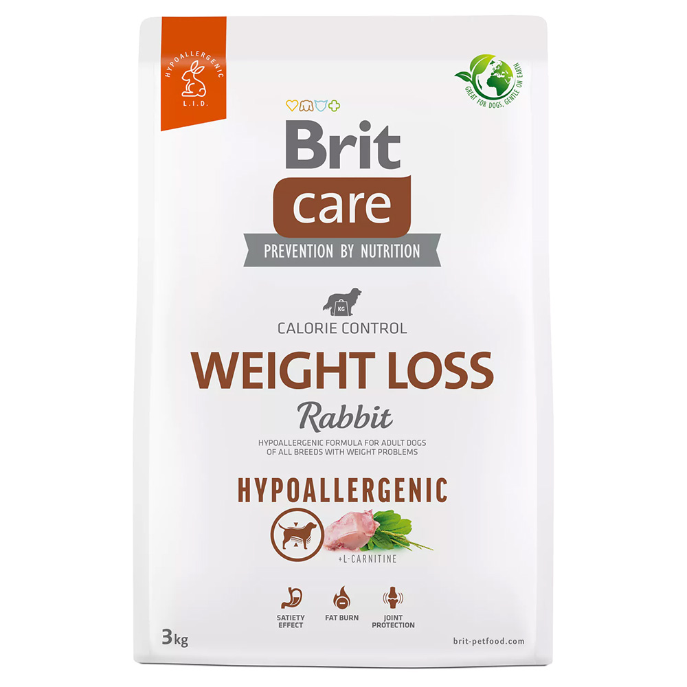 3kg Brit Care Dog Hypoallergenic Weight Loss Rabbit droogvoer hond
