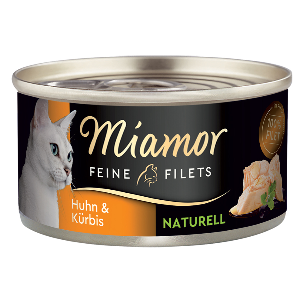 Voordeelpakket Miamor Fijne Filets Naturelle 24 x 80 g Kattenvoer – Kip & Pompoen