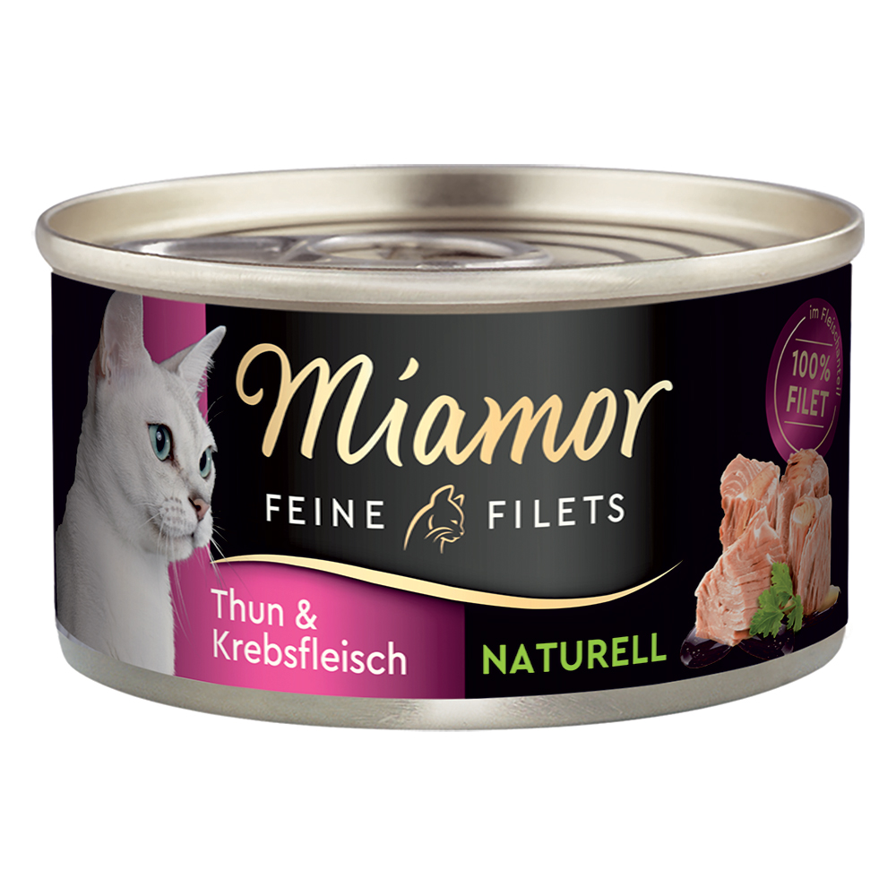 Voordeelpakket Miamor Fijne Filets Naturelle 24 x 80 g Kattenvoer – Tonijn & Krab