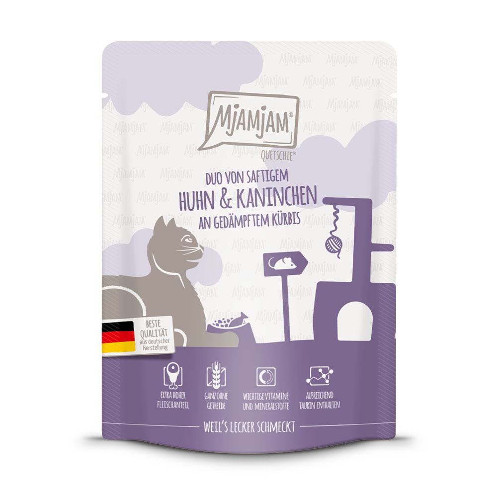 MjAMjAM Squeeze 6 x 300 g of 24 x 300 g – Voordeelpakket: Kip & Konijn (24 x 30 g)