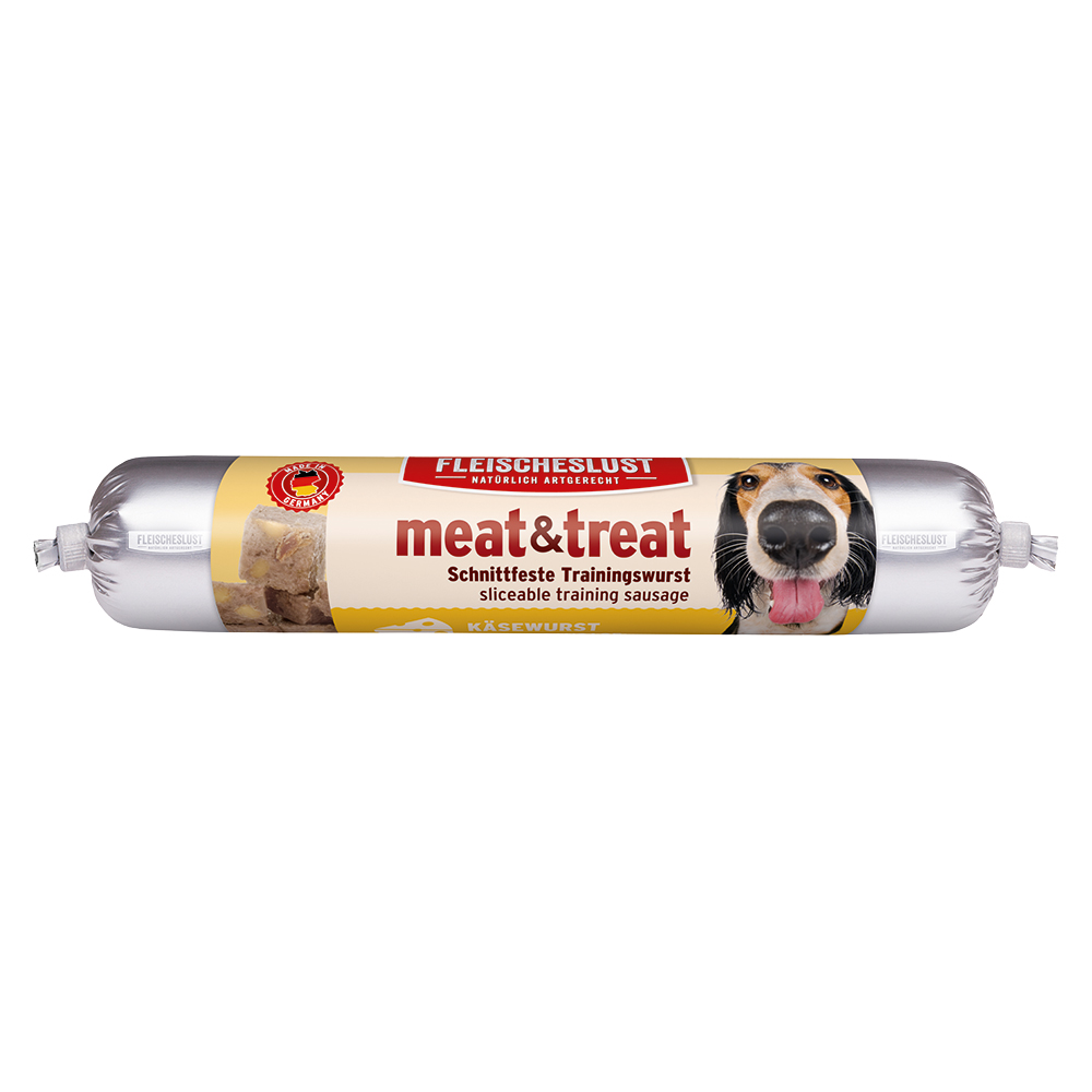 Fleischeslust meat & treat Trainingsworst – Voordeelpakket: Kaasworst 3 x 80 g