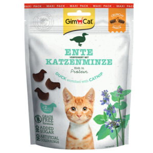 140g GimCat Crunchy Snacks Eend & Catnip Kattensnacks