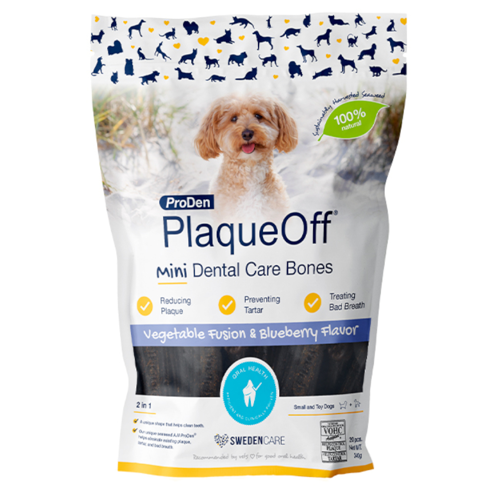 ProDen PlaqueOff Dental Care Botten – Groenten & Bosbessen Mini (340 g)
