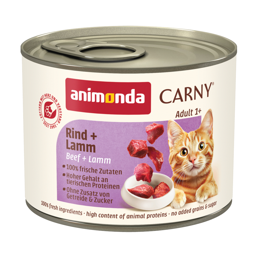 animonda Carny Adult 6 x 200 g Kattenvoer – Rund & Lam