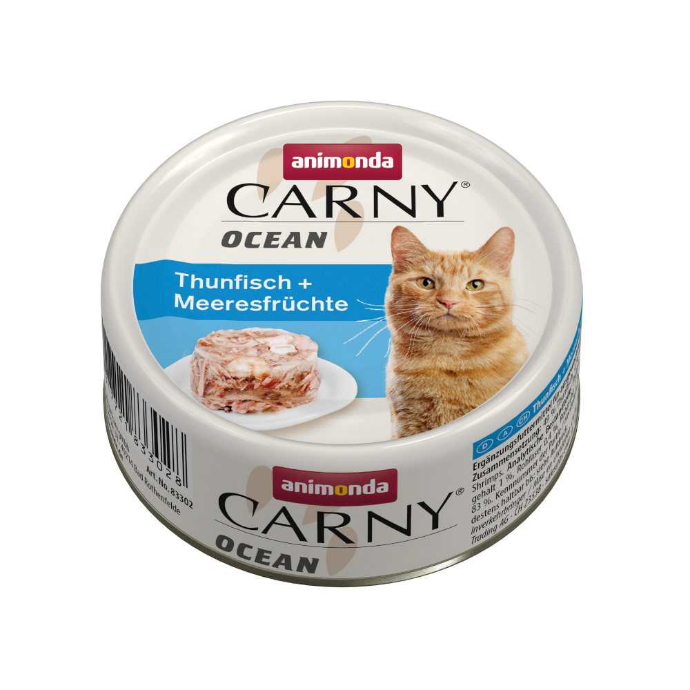 animonda Carny Ocean 12 x 80 g Kattenvoer – Tonijn + zeevruchten