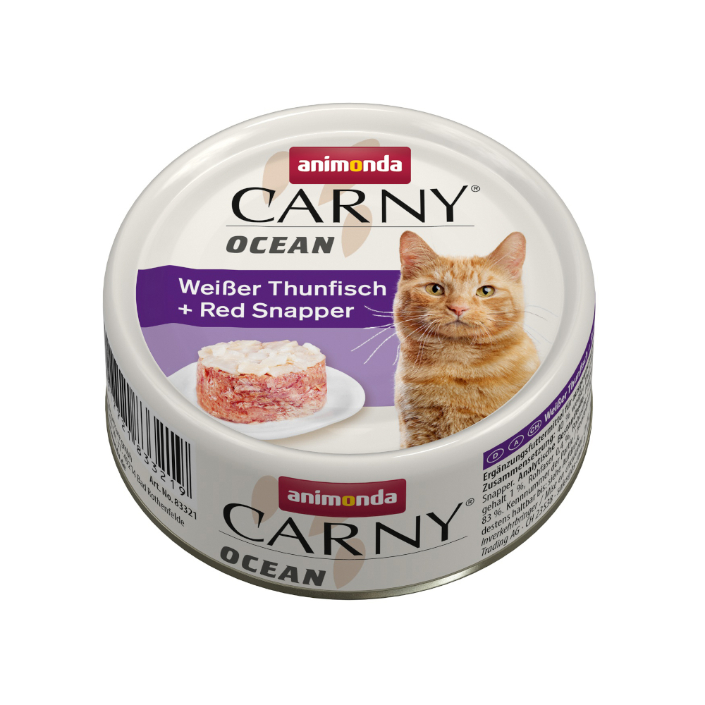 animonda Carny Ocean 12 x 80 g Kattenvoer – Witte tonijn + rode snapper