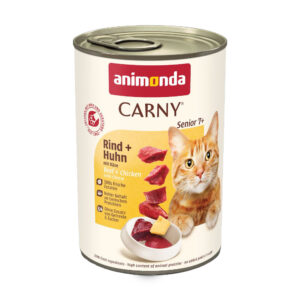 Voordeelpakket: 24x 400g animonda Carny Senior Rund + Kip met Kaas natvoer voor katten