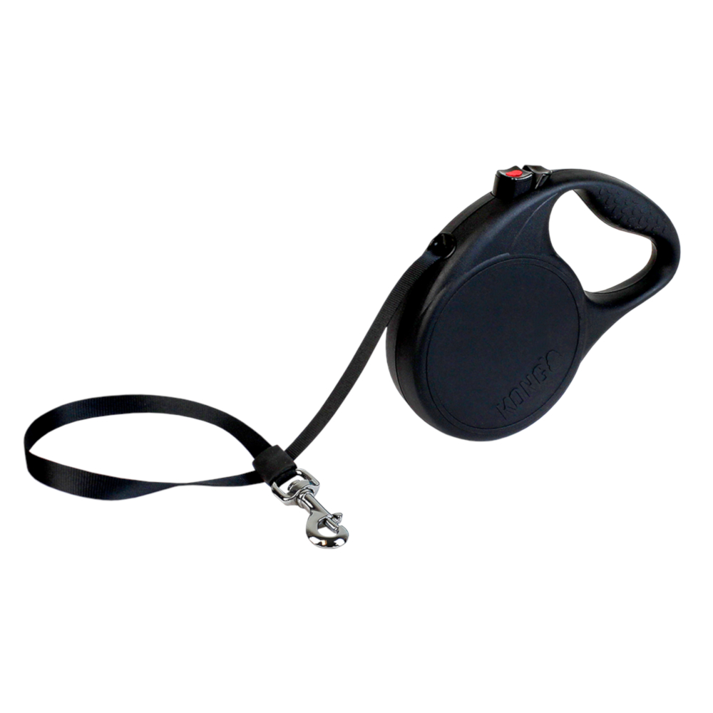 Kong Trail Intrekbare Leiband Zwart M, ca.30kg hond