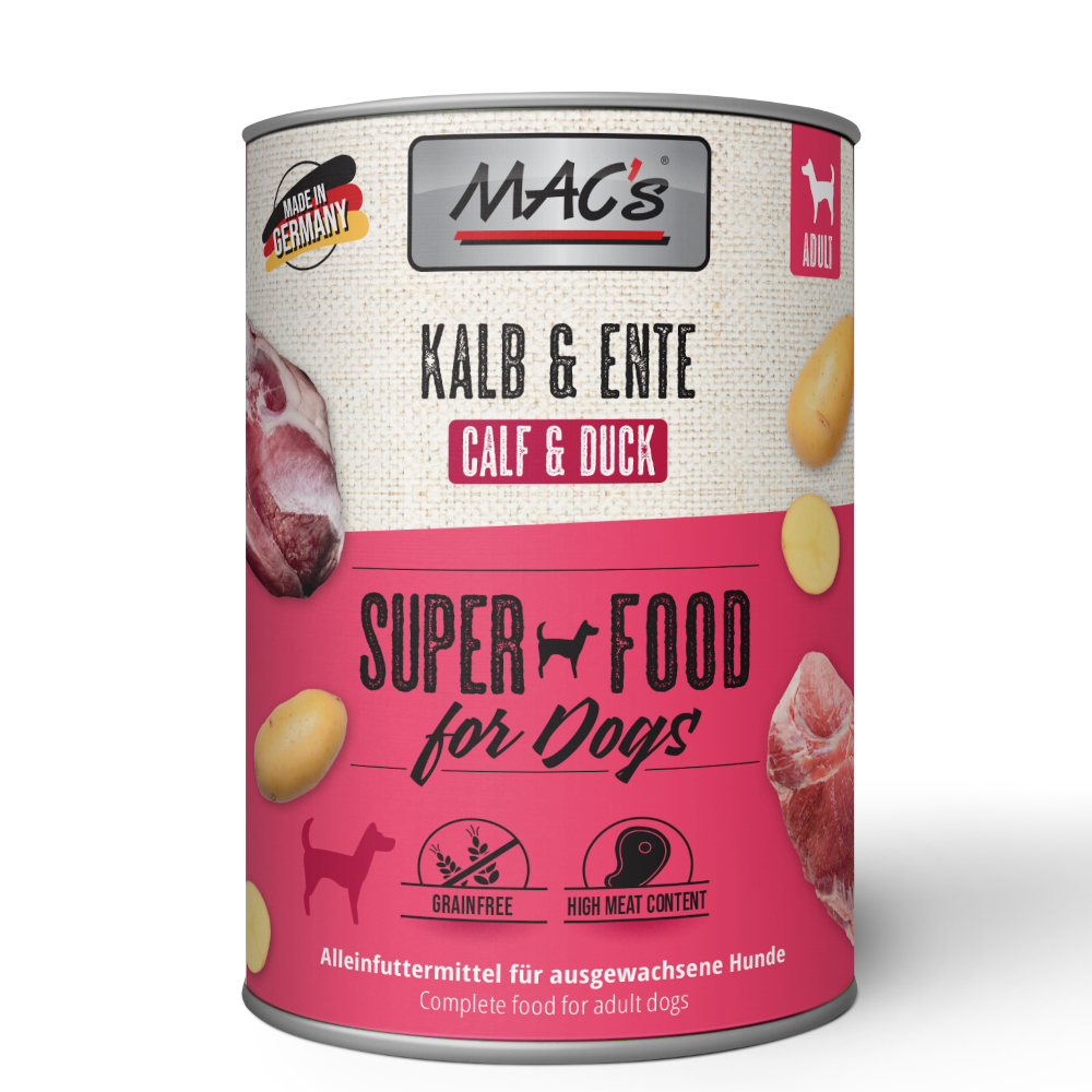 MAC’s Adult Superfood 6 x 400 g Hondenvoer – Kalf & Eend