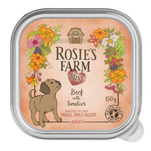 6x150g Rosie’s Farm Mini Rundvlees met Tomaten natvoer voor honden